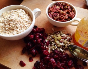 Ingredients for granola