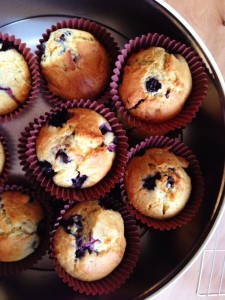 finished blueberry muffins