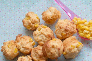 sweetcorn muffins and spoon
